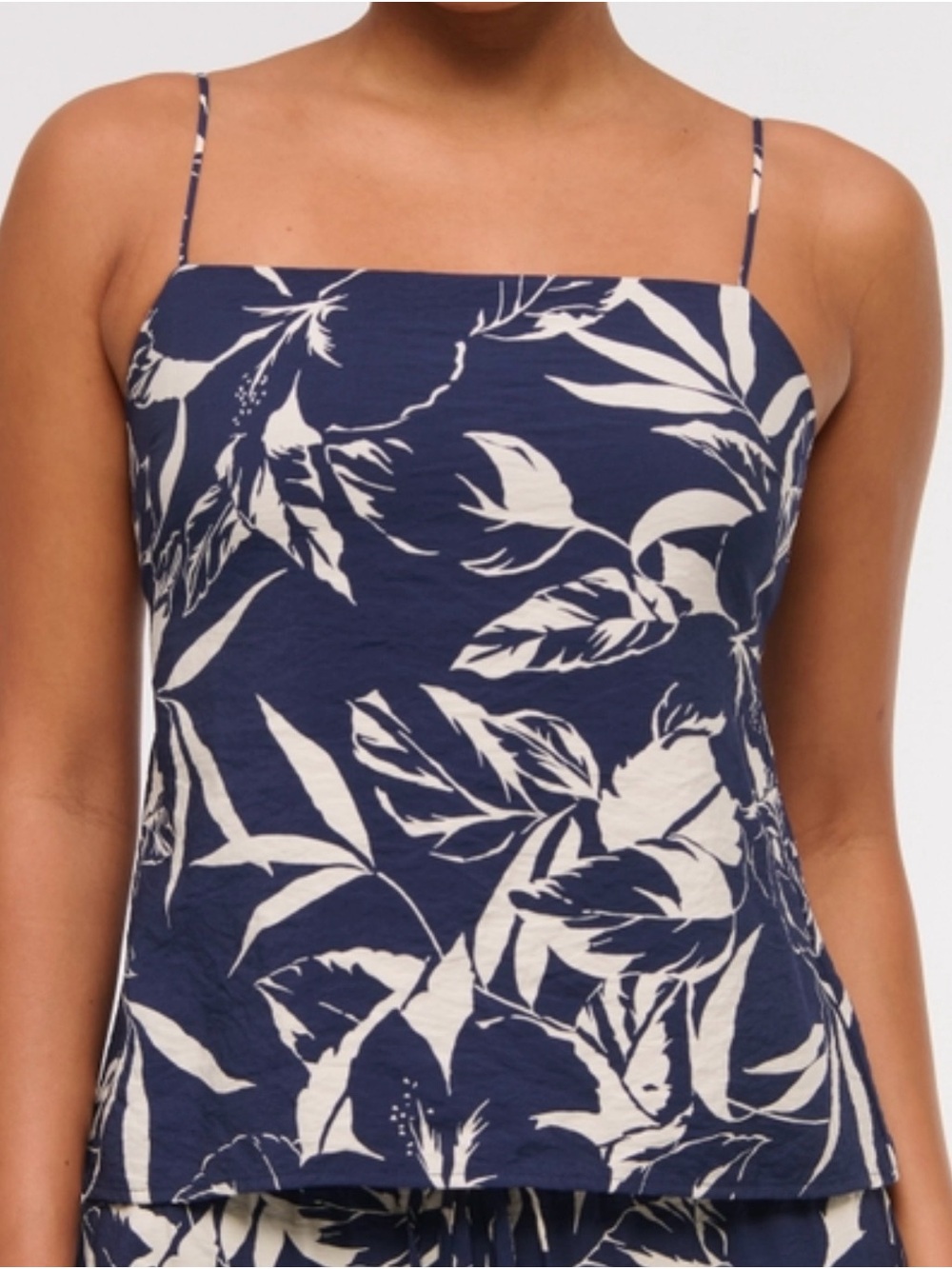 Abercrombie & Fitch Navy and White Floral Cami Top